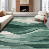 Ultra Soft Area Rug, Non Slip, Stain Resistant, Washable Area Rugs for Living Room, Bedroom, Elegant Sage Green Geometric Motif(Green)