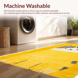 Ultra Soft Area Rug, Non Slip, Stain Resistant, Washable Area Rugs for Living Room, Bedroom, Playful Toast Patterned Delight(Yellow)