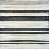 Ultra Soft Area Rug, Non Slip, Stain Resistant, Washable Area Rugs for Living Room, Bedroom, Rustic Cream and Black Linear Motif(Black)