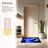 Enchanting Celestial Wildlife Motif(Blue)