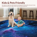 Ultra Soft Area Rug, Non Slip, Stain Resistant, Washable Area Rugs for Living Room, Bedroom, Trendy Moon Bedroom Area Rug for Modern Decor(Blue)