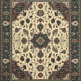 Ultra Soft Area Rug, Non Slip, Stain Resistant, Washable Area Rugs for Living Room, Bedroom, Rustic Earthy Tones Medallion Motif(Beige)