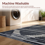 Ultra Soft Area Rug, Non Slip, Stain Resistant, Washable Area Rugs for Living Room, Bedroom, Modern Striking Lattice Aesthetic(Gray)