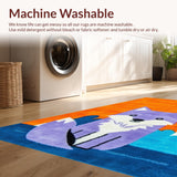 Ultra Soft Area Rug, Non Slip, Stain Resistant, Washable Area Rugs for Living Room, Bedroom, Vibrant Playful Creature Aesthetic(Orange)