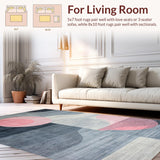 Ultra Soft Area Rug, Non Slip, Stain Resistant, Washable Area Rugs for Living Room, Bedroom, Abstract Soft Grey-Pink Aesthetic(Gray)