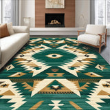 Ultra Soft Area Rug, Non Slip, Stain Resistant, Washable Area Rugs for Living Room, Bedroom, Rustic Boho Bedroom Non-Slip Decorative Carpet(Green)
