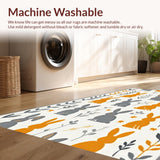 Ultra Soft Area Rug, Non Slip, Stain Resistant, Washable Area Rugs for Living Room, Bedroom, Whimsical Springtime Rabbit Motif(Gray)