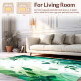 Lake Leaf Escape Plant Inspired Non Slip Area Rug Carpet(Green)