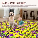 Ultra Soft Area Rug, Non Slip, Stain Resistant, Washable Area Rugs for Living Room, Bedroom, Striking Yellow Carnival Theme(Yellow)
