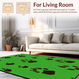 Lively Print Featuring Forest Fauna(Green)