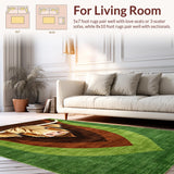 Ultra Soft Area Rug, Non Slip, Stain Resistant, Washable Area Rugs for Living Room, Bedroom, Lively Pastoral Theme Rug(Brown)