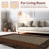 Ultra Soft Area Rug, Non Slip, Stain Resistant, Washable Area Rugs for Living Room, Bedroom, Luxurious Warm Toned Decor(Brown)