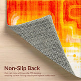 Ultra Soft Area Rug, Non Slip, Stain Resistant, Washable Area Rugs for Living Room, Bedroom, Innovative Soft-Touch Artistic Flair(Orange)