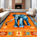 Ultra Soft Area Rug, Non Slip, Stain Resistant, Washable Area Rugs for Living Room, Bedroom, Lively Abstract Wildlife Design(Orange)