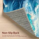 Ultra Soft Area Rug, Non Slip, Stain Resistant, Washable Area Rugs for Living Room, Bedroom, All-Season Waterproof Coastal Patio Welcome Mat(Blue)
