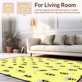 Ultra Soft Area Rug, Non Slip, Stain Resistant, Washable Area Rugs for Living Room, Bedroom, Sweet Honey Distressed Look(Yellow)