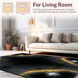 Ultra Soft Area Rug, Non Slip, Stain Resistant, Washable Area Rugs for Living Room, Bedroom, Artistic Wild Animal Theme(Black)