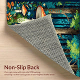 Whimsical Navy Blue Mushroom Motif(Green)