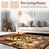 Ultra Soft Area Rug, Non Slip, Stain Resistant, Washable Area Rugs for Living Room, Bedroom, Boho Yellow Tiger Print Living Room Rug(Yellow)