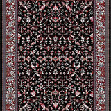 Ultra Soft Area Rug, Non Slip, Stain Resistant, Washable Area Rugs for Living Room, Bedroom, Classical Floral Medley in Dark Tones(Black)