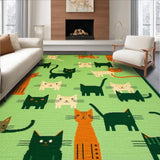 Ultra Soft Area Rug, Non Slip, Stain Resistant, Washable Area Rugs for Living Room, Bedroom, Vibrant Playful Creature Motif(Green)