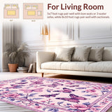 Ultra Soft Area Rug, Non Slip, Stain Resistant, Washable Area Rugs for Living Room, Bedroom, Stylish Transitional Pink Insect Pattern(Pink)