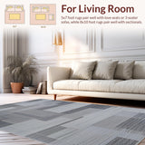 Ultra Soft Area Rug, Non Slip, Stain Resistant, Washable Area Rugs for Living Room, Bedroom, Stylish Contemporary Bubble Design(Gray)