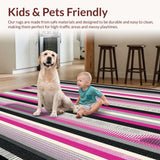 Ultra Soft Area Rug, Non Slip, Stain Resistant, Washable Area Rugs for Living Room, Bedroom, Stylish Black and Pink Patterned Elegance(Black)