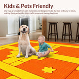 Ultra Soft Area Rug, Non Slip, Stain Resistant, Washable Area Rugs for Living Room, Bedroom, Vivid Playful Plush Tufted Delight(Orange)
