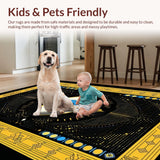 Ultra Soft Area Rug, Non Slip, Stain Resistant, Washable Area Rugs for Living Room, Bedroom, Rustic Symmetrical Eye Arrangement(Black)