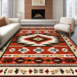 Ultra Soft Area Rug, Non Slip, Stain Resistant, Washable Area Rugs for Living Room, Bedroom, Bold Earthy Abstract Visuals(Red)