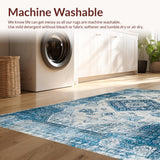 Contemporary Blue Gray Medallion Style(Blue)