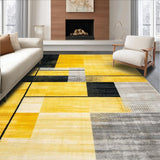 Ultra Soft Area Rug, Non Slip, Stain Resistant, Washable Area Rugs for Living Room, Bedroom, Dynamic Contemporary Color Burst(Yellow)