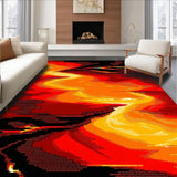 Ultra Soft Area Rug, Non Slip, Stain Resistant, Washable Area Rugs for Living Room, Bedroom, Captivating Molten Rock Display(Red)