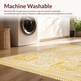 Ultra Soft Area Rug, Non Slip, Stain Resistant, Washable Area Rugs for Living Room, Bedroom, Chic Cozy Crochet Aesthetic(Gold)