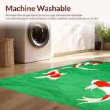 Ultra Soft Area Rug, Non Slip, Stain Resistant, Washable Area Rugs for Living Room, Bedroom, Serene Coastal Aquatic Vibes(Green)