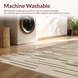 Ultra Soft Area Rug, Non Slip, Stain Resistant, Washable Area Rugs for Living Room, Bedroom, Cozy Handcrafted Jute Appeal(Beige)