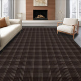 Ultra Soft Area Rug, Non Slip, Stain Resistant, Washable Area Rugs for Living Room, Bedroom, Contemporary Checkered Earthy Tones(Brown)
