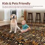 Ultra Soft Area Rug, Non Slip, Stain Resistant, Washable Area Rugs for Living Room, Bedroom, Vibrant Leopard-Inspired Texture(Brown)