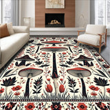 Ultra Soft Area Rug, Non Slip, Stain Resistant, Washable Area Rugs for Living Room, Bedroom, Playful Rustic Nature-Themed Accent(White)