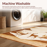 Ultra Soft Area Rug, Non Slip, Stain Resistant, Washable Area Rugs for Living Room, Bedroom, Elegant Neutral Toned Animal Skin Motif(Beige)