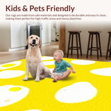 Ultra Soft Area Rug, Non Slip, Stain Resistant, Washable Area Rugs for Living Room, Bedroom, Playful Yellow Accented Aesthetic(Yellow)