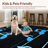 Ultra Soft Area Rug, Non Slip, Stain Resistant, Washable Area Rugs for Living Room, Bedroom, Eclectic Artistic Note Arrangement(Black)