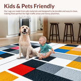 Ultra Soft Area Rug, Non Slip, Stain Resistant, Washable Area Rugs for Living Room, Bedroom, Playful Gray Abstract Pattern(Gray)