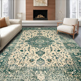 Ultra Soft Area Rug, Non Slip, Stain Resistant, Washable Area Rugs for Living Room, Bedroom, Rustic Floral Geometric Fusion(Beige)