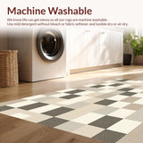 Ultra Soft Area Rug, Non Slip, Stain Resistant, Washable Area Rugs for Living Room, Bedroom, Timeless Classic Creamy Geometric(Beige)
