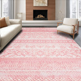 Ultra Soft Area Rug, Non Slip, Stain Resistant, Washable Area Rugs for Living Room, Bedroom, Rustic Textured Shag with Warm Hues(Red)
