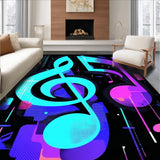 Ultra Soft Area Rug, Non Slip, Stain Resistant, Washable Area Rugs for Living Room, Bedroom, Bold Contemporary Rhythm Design(Blue)