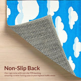 Ultra Soft Area Rug, Non Slip, Stain Resistant, Washable Area Rugs for Living Room, Bedroom, Playful Fluffy Cloud Motif(Blue)