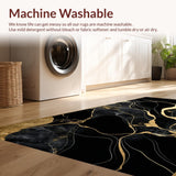 Ultra Soft Area Rug, Non Slip, Stain Resistant, Washable Area Rugs for Living Room, Bedroom, Elegant Contemporary Pattern(Black)